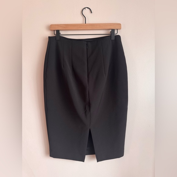Express High Waist Pencil Skirt with Back Slit - Black - Picture 4 of 8